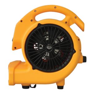 XPOWER P-130A Mini Mighty 1/5 HP 800 CFM Centrifugal Air Mover, Carpet Dryer, Floor Fan, Blower, Stackable, Daisy Chain, for Water Damage Restoration, Janitorial, Plumbing, Home Use,Yellow