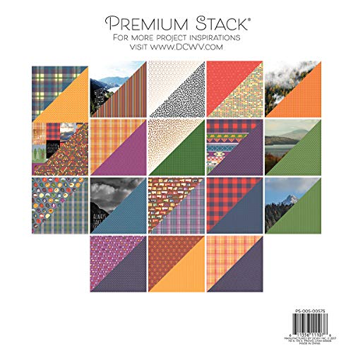 American Crafts PS-005-00575 Card Stock Adventurer Premium Printed Cardstock Stack, 12"X12"