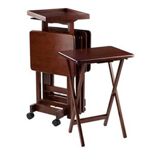 winsome isabelle snack table, walnut 19.69x15.91x36.22