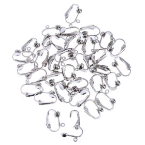 Bememo 36 Pack Clip-on Earring Converter with Easy Open Loop for DIY Earring and Turn Any Studs or Pierced into Clip on (Silver)