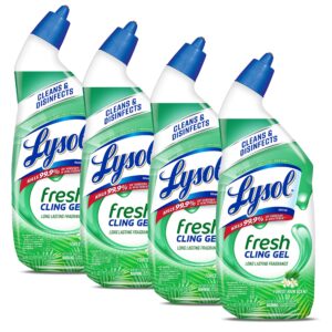 lysol fresh cling toilet bowl cleaner, forest rain scent, 24 ounces (pack of 4)