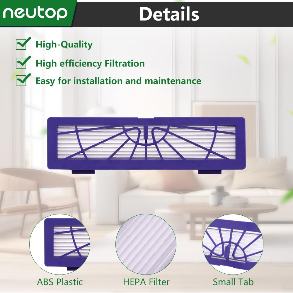 Neutop Replacement Filters Compatible with Neato Connected D3 D4 D Series D75 D80 D85 and Botvac Series 65 70e 75 80 85 Robot Vacuum Parts Accessories High Performance, 7-Pack.