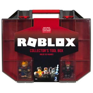 roblox action collection - collector's tool box and carry case that holds 32 figures [includes exclusive virtual item] - amazon exclusive