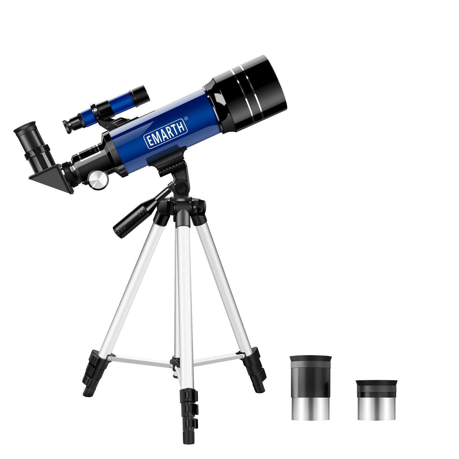 Telescope, 70MM Aperture Kids Telescope with 2 Eyepieces, 360MM Refractor Portable Telescope for Kids with Tripod & Finder Scope, STEM Toys Astronomy Gifts for Children blue