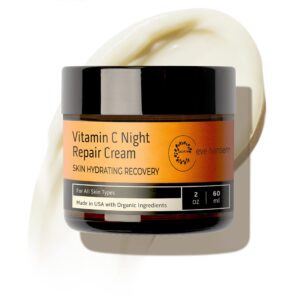 Eve Hansen Vitamin C Night Cream 2 oz - Anti Aging Face & Neck Cream with Vitamin E - Natural Face Moisturizer for Acne Scar Removal, Dark Circles, Filling Wrinkles