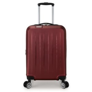 elite luggage expandable hardside spinner luggage, burgundy, carry-on 21-inch