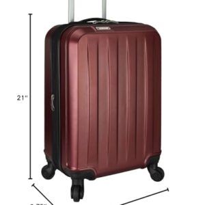 Elite Luggage Expandable Hardside Spinner Luggage, Burgundy, Carry-on 21-Inch