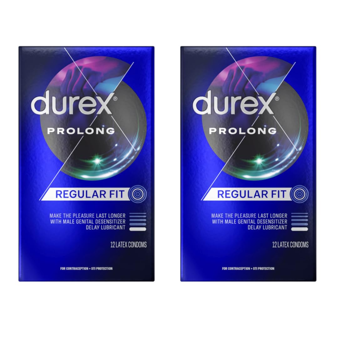 Durex Prolong Condom, 12 Count (Pack of 2)