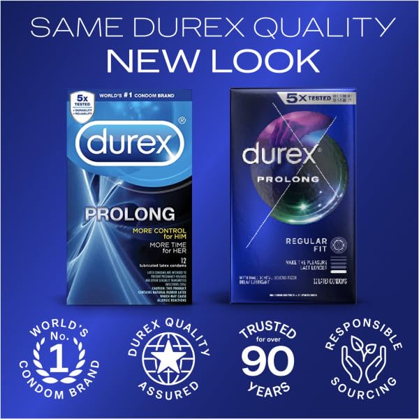 Durex Prolong Condom, 12 Count (Pack of 2)