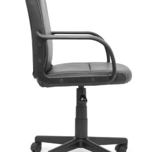 Urban Lifestyle Black Faux Leather Office Chair Computer Office Chair with Seat and Armrest Adjustment, Black