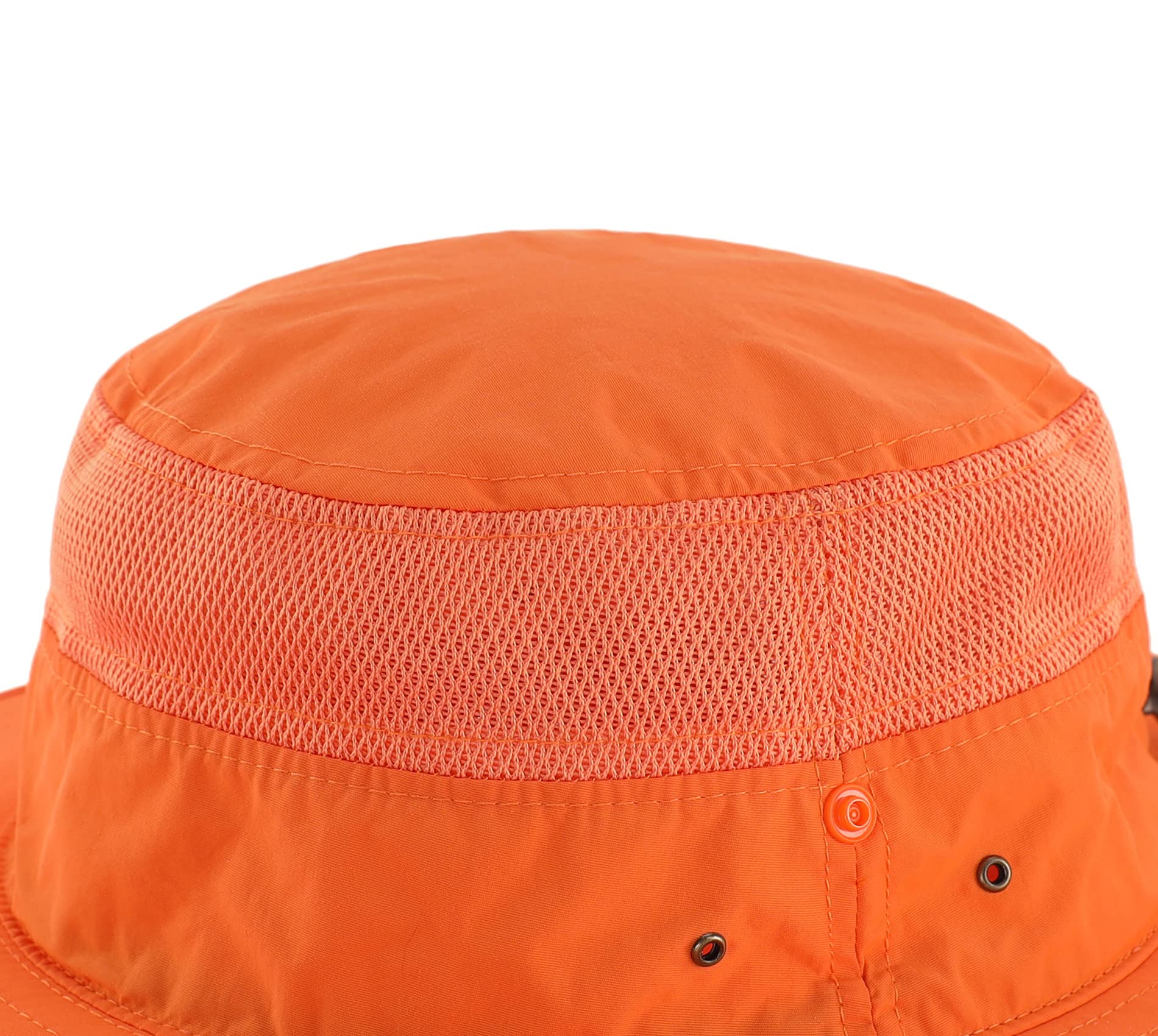 Connectyle Outdoor Mesh Sun Hat Wide Brim Sun Protection Hat Summer Fishing Hunting Hiking Gardenig Hat Orange