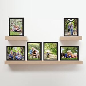 Set of 6 Picture Frames - 11x14 Photo Frame Set with Stand and Hooks for Gallery Wall or Family Portrait - Picture Wall Decor by Lavish Home (Black)