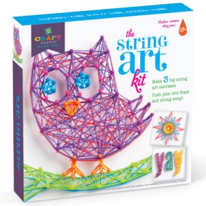 Craft-tastic DIY String Art – Craft Kit for Kids – Everything Included for 3 Fun Arts & Crafts Projects – Owl Series, Large