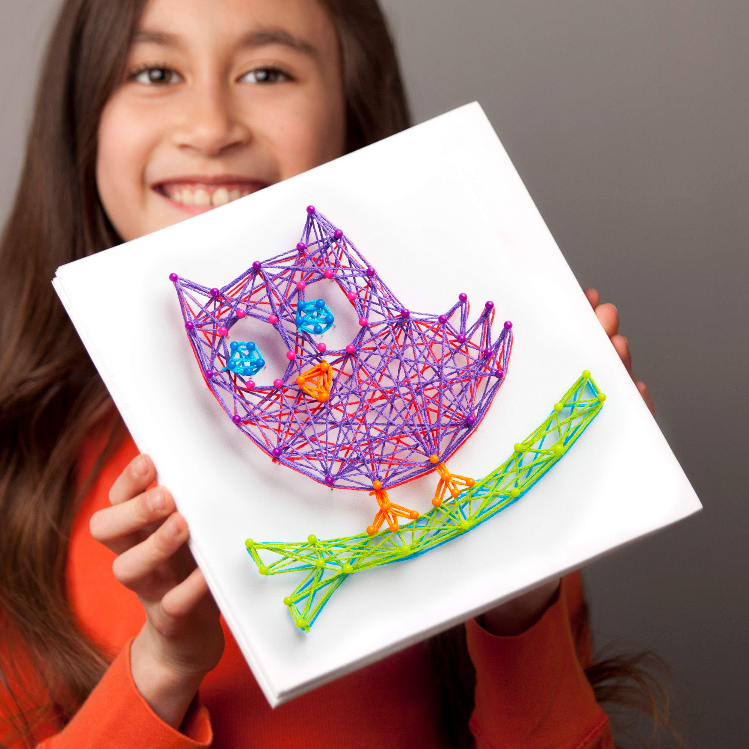 Craft-tastic DIY String Art – Craft Kit for Kids – Everything Included for 3 Fun Arts & Crafts Projects – Owl Series, Large