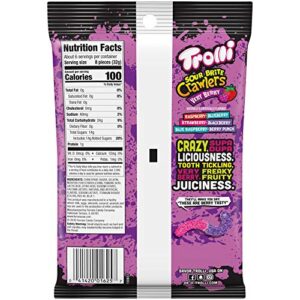 Trolli Sour Brite Crawlers, Candy, Very Berry, Sweet and Sour, Gummy Worms, Back to School Sweet Treat, 7.2 oz