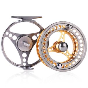 Fly Fishing Reel Large Arbor 2+1 BB with CNC-machined Aluminum Alloy Body and Spool in Fly Reel Sizes 5/6