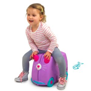 Trunki Ride-On Kids Suitcase | Tow-Along Toddler Luggage | Carry-On Cute Bag with Wheels | Kids Luggage and Airplane Travel Essentials: Cassie Cat Lilac