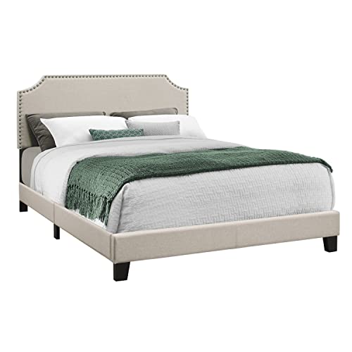 Monarch Specialties Bed Frames, Queen, Beige