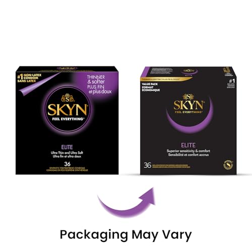 SKYN Elite – 36 Count – Ultra-Thin, Lubricated Latex-Free Condoms