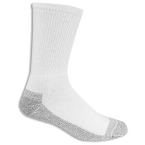 Fruit of the Loom mens Cushioned Durable Cotton Work Gear With Moisture Wicking Casual Sock, White, 6-12 US(Pack of 10)