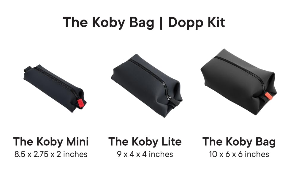 Tooletries - The Koby Mini Dopp Kit for Men - Silicone Toiletry Bag, Toiletries Travel Bag - Heavy-Duty Zipper, Leak Resistance, Easy to Clean - 8.5" x 2.75" x 2" - Charcoal