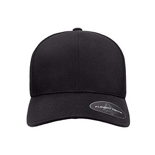 Flexfit Men's Delta Seamless Baseball Cap, Black, Large-X-Large