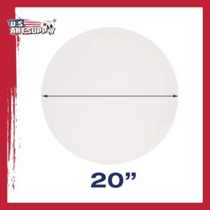 U.S. Art Supply 20 Inch Diameter Round 12 Ounce Primed Gesso Professional Quality Acid-Free Stretched Canvas (Pack of 2)