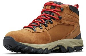 columbia men's newton ridge plus ii suede waterproof hiking boot, elk/mountain red, 12