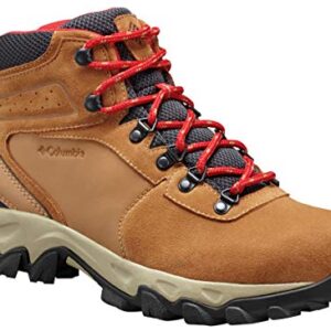 Columbia Men's Newton Ridge Plus II Suede Waterproof Hiking Boot, elk/Mountain red, 12