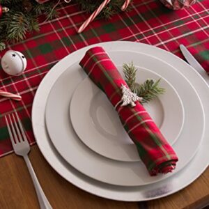 DII Holiday Dining Table Linen Collection Tartan Holly Plaid, Christmas Table Runner, 14x72, Red & Green