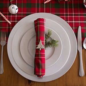 DII Holiday Dining Table Linen Collection Tartan Holly Plaid, Christmas Table Runner, 14x72, Red & Green