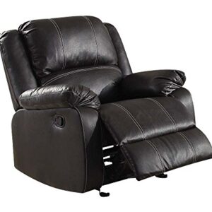 Acme Zuriel Faux Leather Rocker Recliner in Black