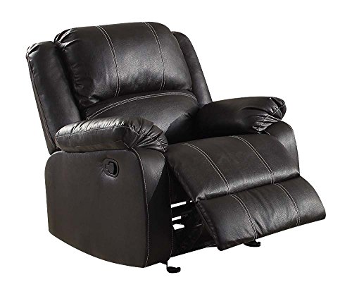 Acme Zuriel Faux Leather Rocker Recliner in Black