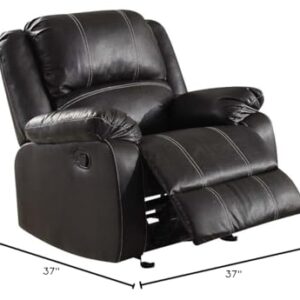 Acme Zuriel Faux Leather Rocker Recliner in Black