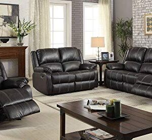 Acme Zuriel Faux Leather Rocker Recliner in Black