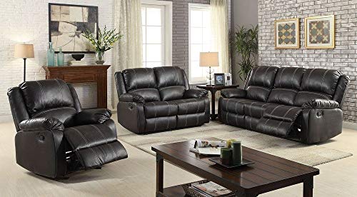 Acme Zuriel Faux Leather Rocker Recliner in Black