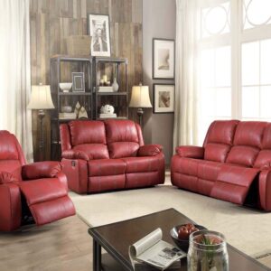 Acme Zuriel Rocker Recliner in Red PU