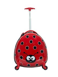 rockland jr. kids' my first hardside spinner luggage, telescoping handles, ladybug, carry-on 19-inch