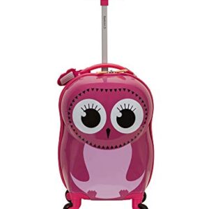 Rockland Jr. Kids' My First Hardside Spinner Luggage, Telescoping Handles, Owl, Carry-On 19-Inch