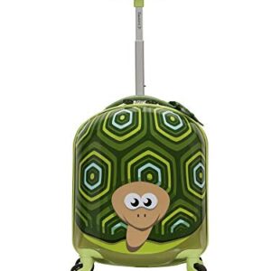 Rockland Jr. Kids' My First Hardside Spinner Luggage, Turtle, Carry-On 19-Inch, Telescoping Handles