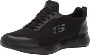 skechers women's squad sr food service shoe, black, 10 wide