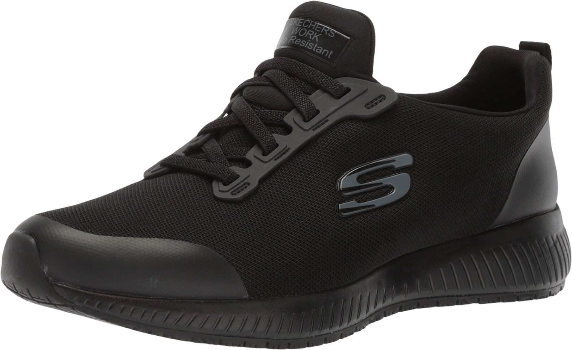 Skechers Women's Squad SR Food Service Shoe, Black, 10 Wide