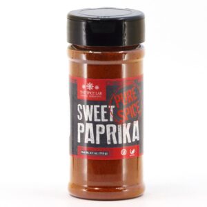 the spice lab sweet paprika powder - high color asta 120+ - 4.1 oz shaker jar – premium gourmet spanish paprika vegan approved all natural kosher non gmo gluten free spice – rich in antioxidants