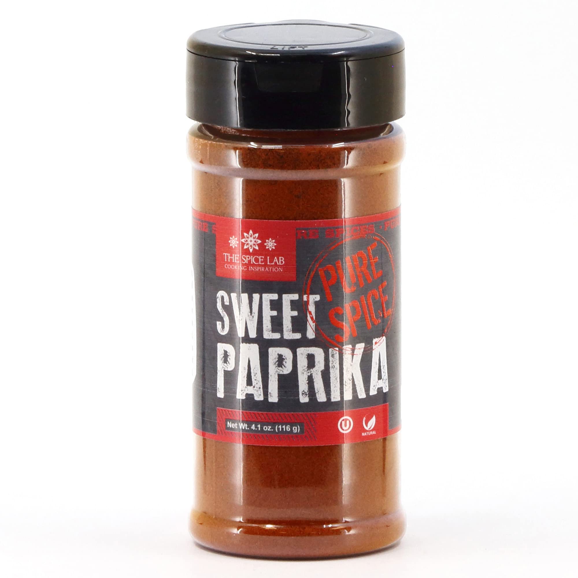 The Spice Lab Sweet Paprika Powder - High Color ASTA 120+ - 4.1 oz Shaker Jar – Premium Gourmet Spanish Paprika Vegan Approved All Natural Kosher Non GMO Gluten Free Spice – Rich in Antioxidants