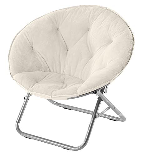 Urban Lifestyle Faux Fur Saucer Chair, White