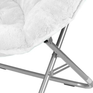 Urban Lifestyle Faux Fur Saucer Chair, White