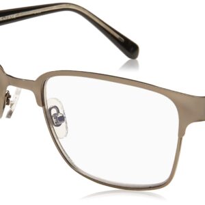 Foster Grant Men's Donovan Square Reading Glasses, Gunmetal/Transparent, 53 mm, +1.00