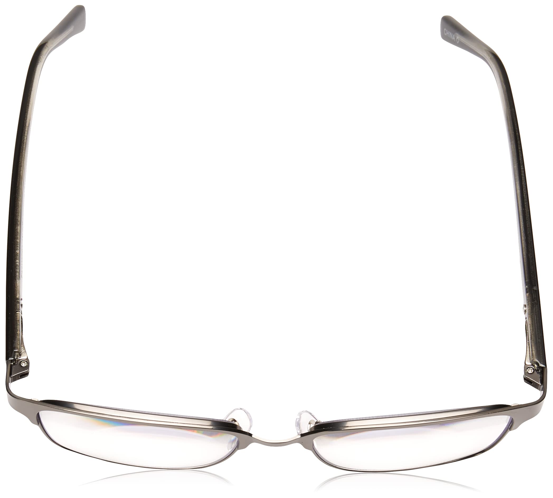 Foster Grant Men's Donovan Square Reading Glasses, Gunmetal/Transparent, 53 mm, +1.00