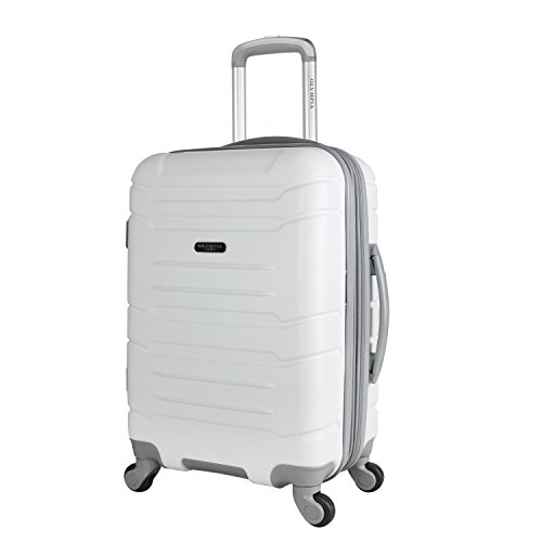 Olympia U.S.A. Denmark Expandable Hardcase Suitcase with Spinner Wheels, Available in 3-Piece Luggage Set and Carry-On Size, White