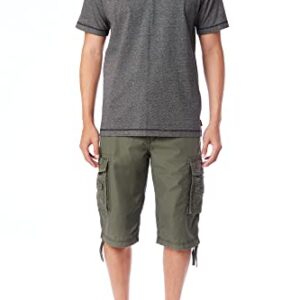 Unionbay Men's Cordova Belted Messenger Cargo Short - Reg and Big and Tall Sizes, military, 36